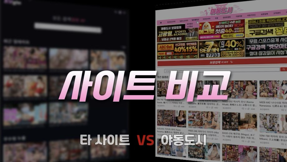  (사진설명 : 야동도시와 타사이트 사진과 사이트비교 라는 문구가 삽입됨 )